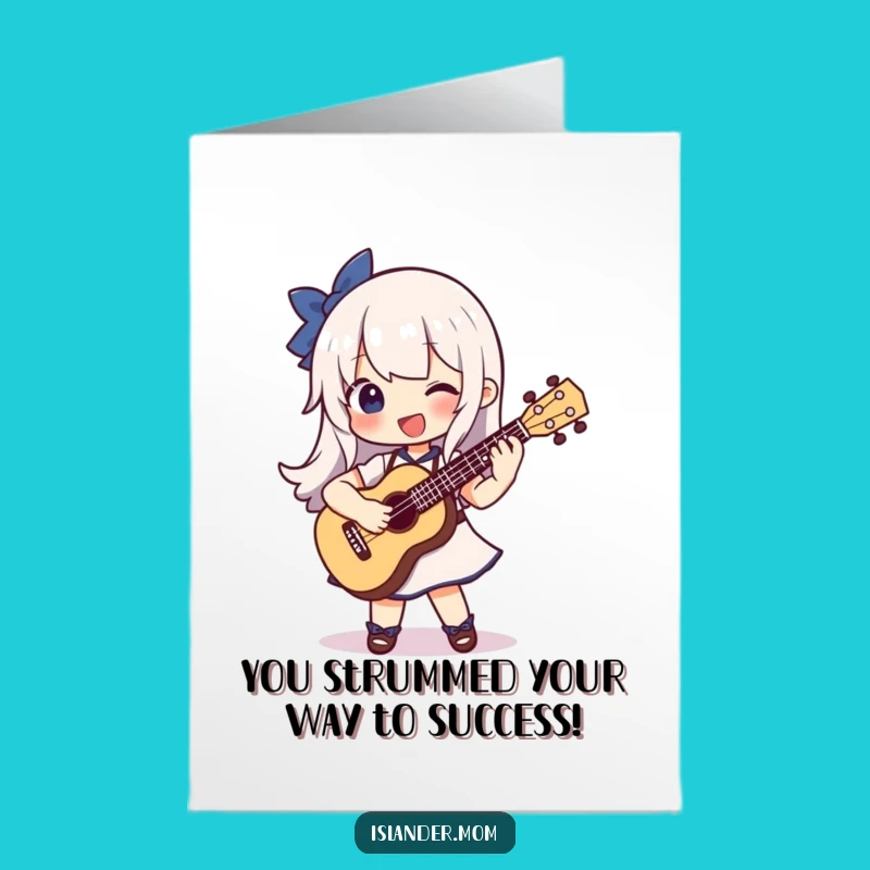 Free Printable Congrats Card: Glee Ukulele Player Character Funny Downloadable Gift