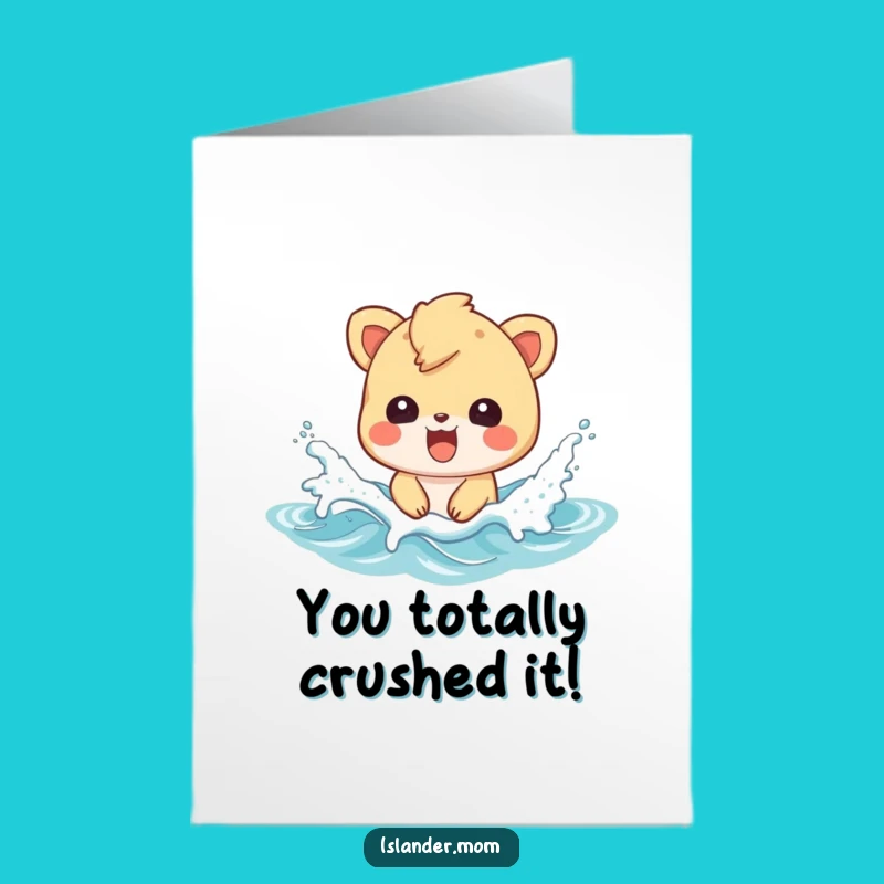 Free Printable Congrats Card: Splashing Islander Animal - Tropical Downloadable Gift!