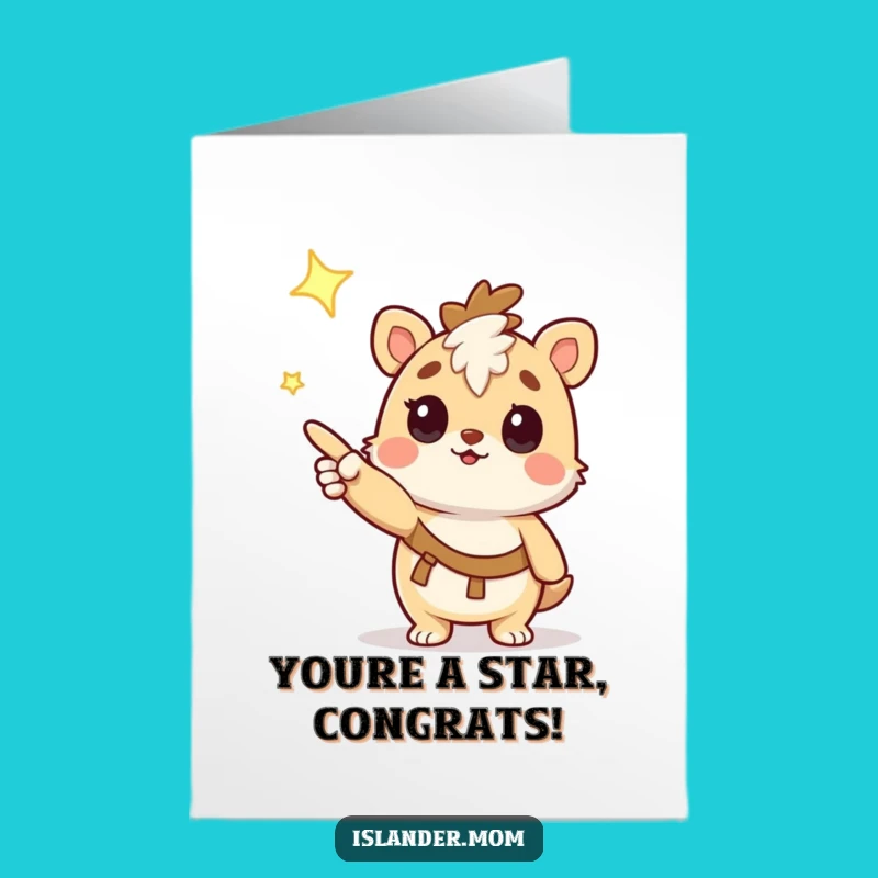 Free Printable Congrats Card: Islander Animal & Star - Amazing Downloadable Celebration!