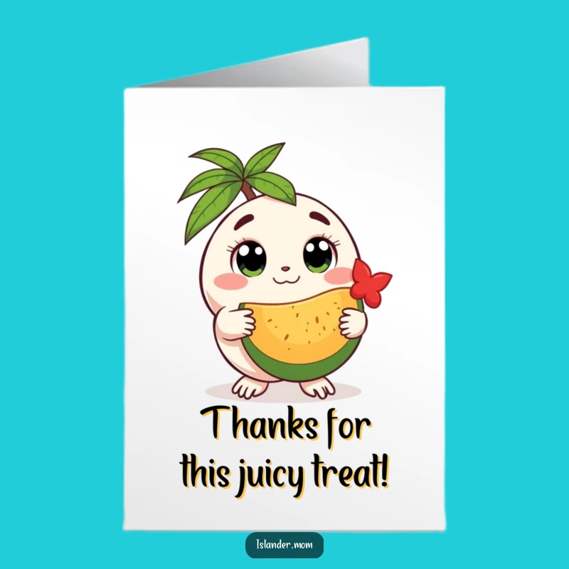 Free Printable Creature Thank You Card: Tropical Fruit of Gratitude