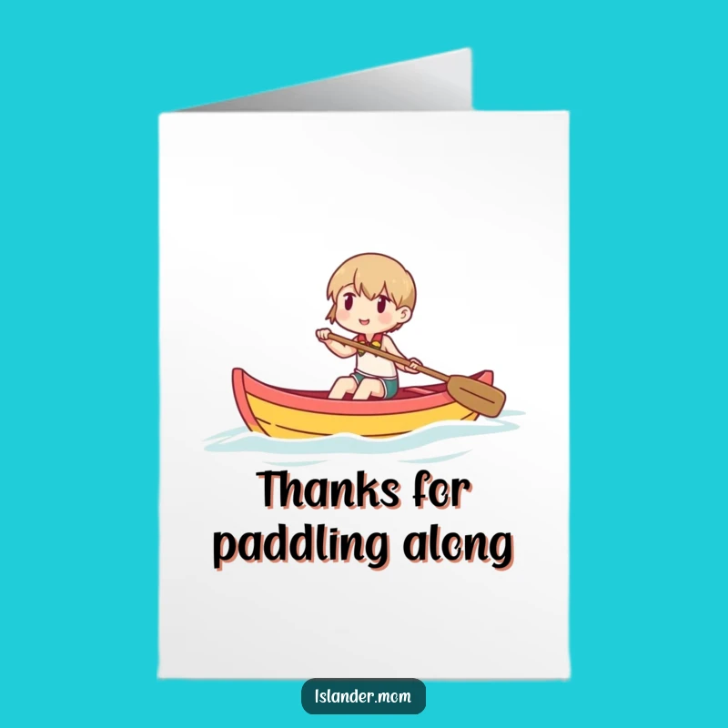 Free Printable Thank You Card: Canoe Character Funny Downloadable Gift
