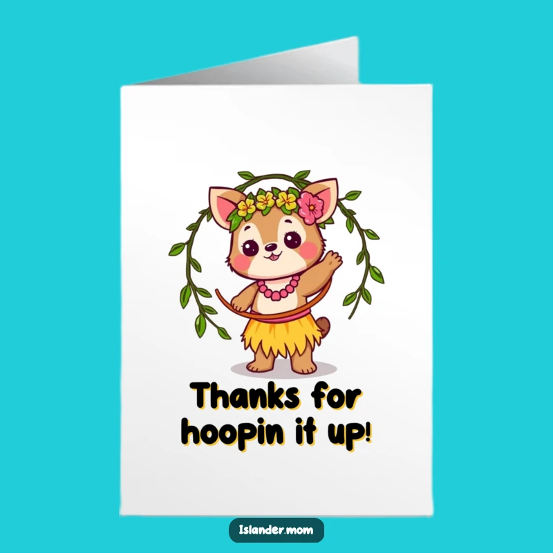 Free Printable Thank You Card: Funny Hula Hoop Animal - Instant Download Appreciation Gift!