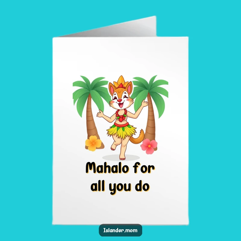 Free Printable Thank You Card: Grateful Islander Mom Dance Greeting