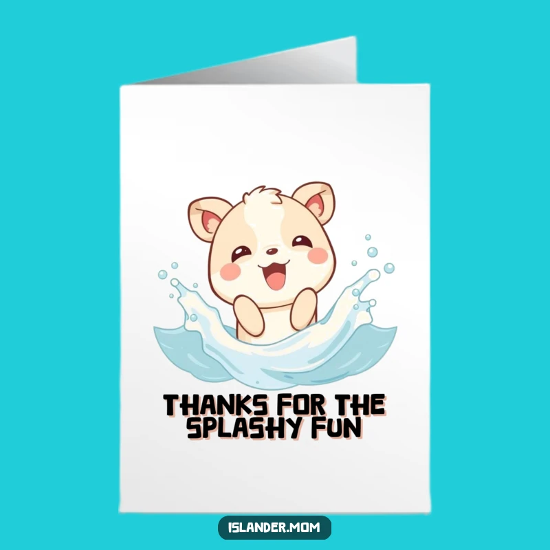 Free Printable Thank You Card: Splashing Animal Gratitude Waves Downloadable Gift