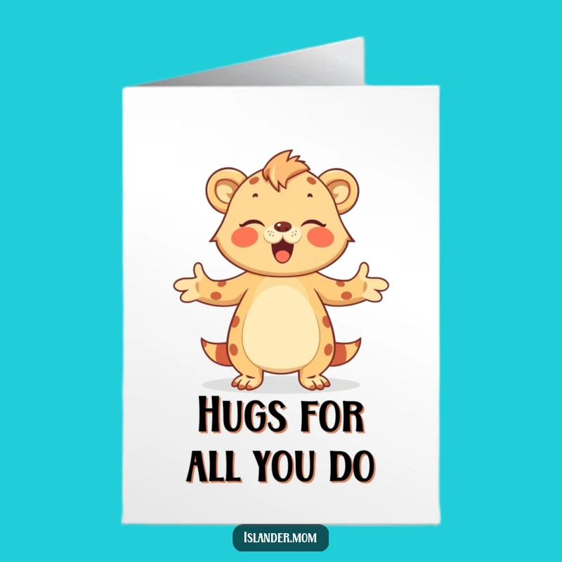 Free Printable Thank You Card: Warm Hugs from Islander Mom for Your Generosity