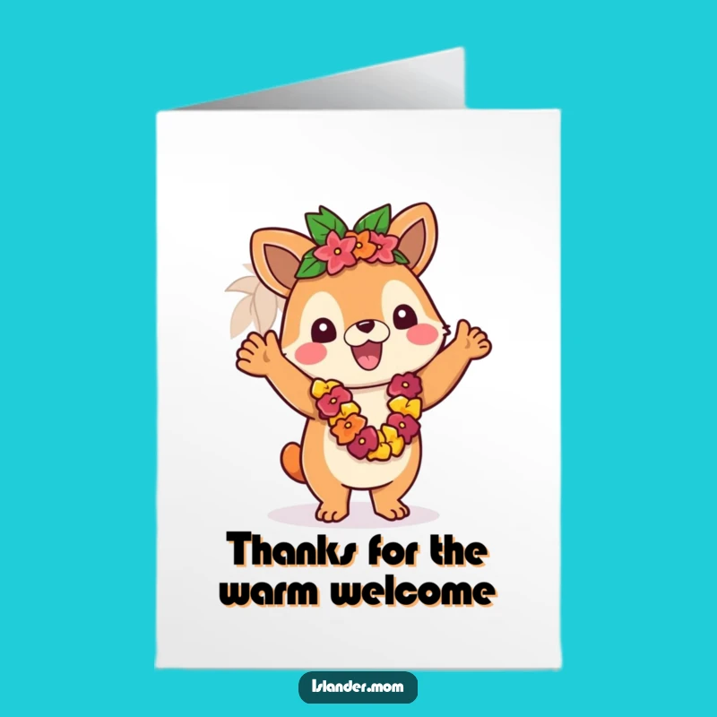 Free Printable Thank You Card: Waving Islander Animal - Fun Downloadable Gift!