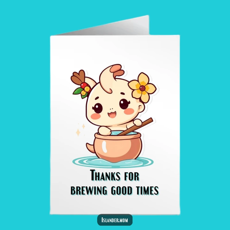 Free Printable Thank You Card: Island Chef's Gratitude Funny Downloadable Gift