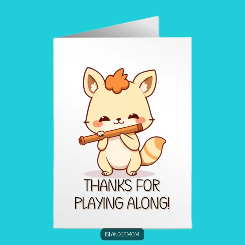 Free Printable Thank You Card: Grinning Flute Music - Sweet & Simple Thanks