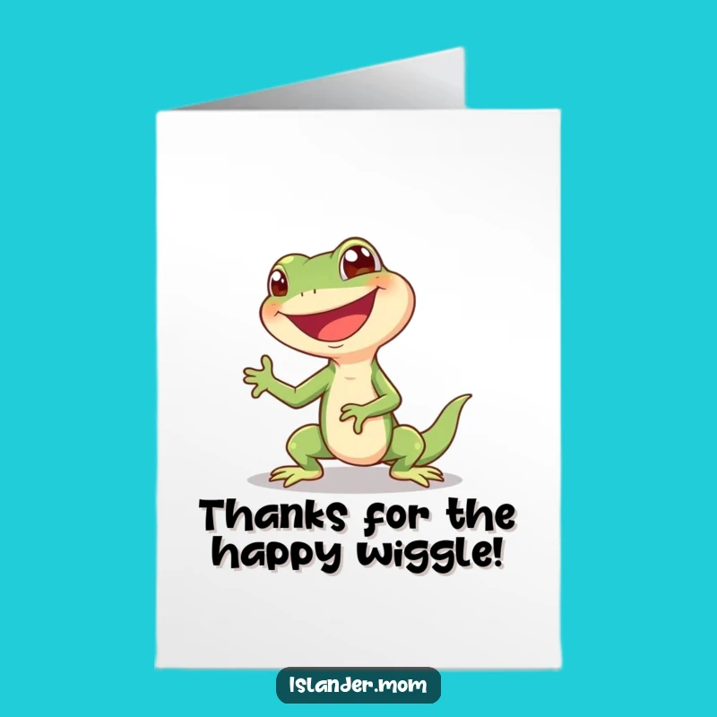 Free Printable Funny Lizard Thank You Card - Giggling Shimmy Downloadable Gift