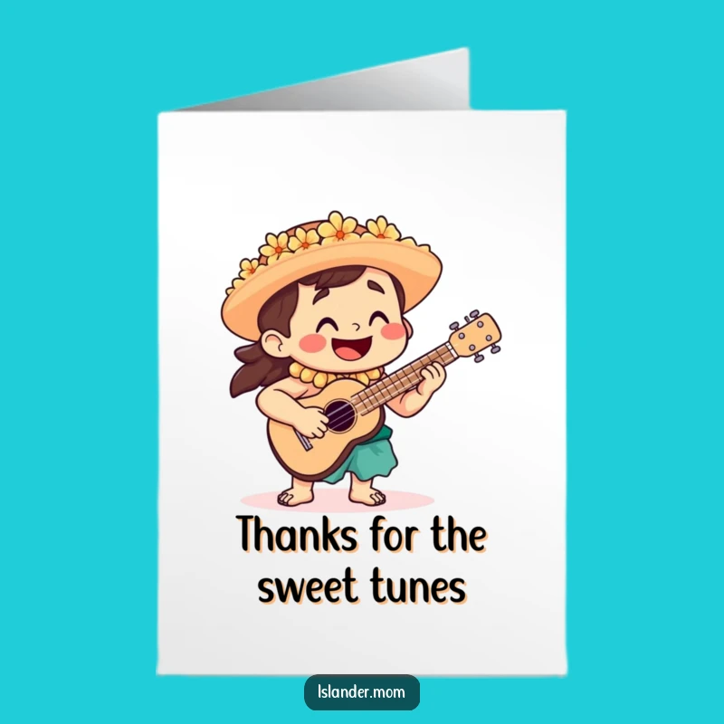 Free Printable Thank You Card: Islander Ukulele Serenade, Heartfelt DIY Gift!