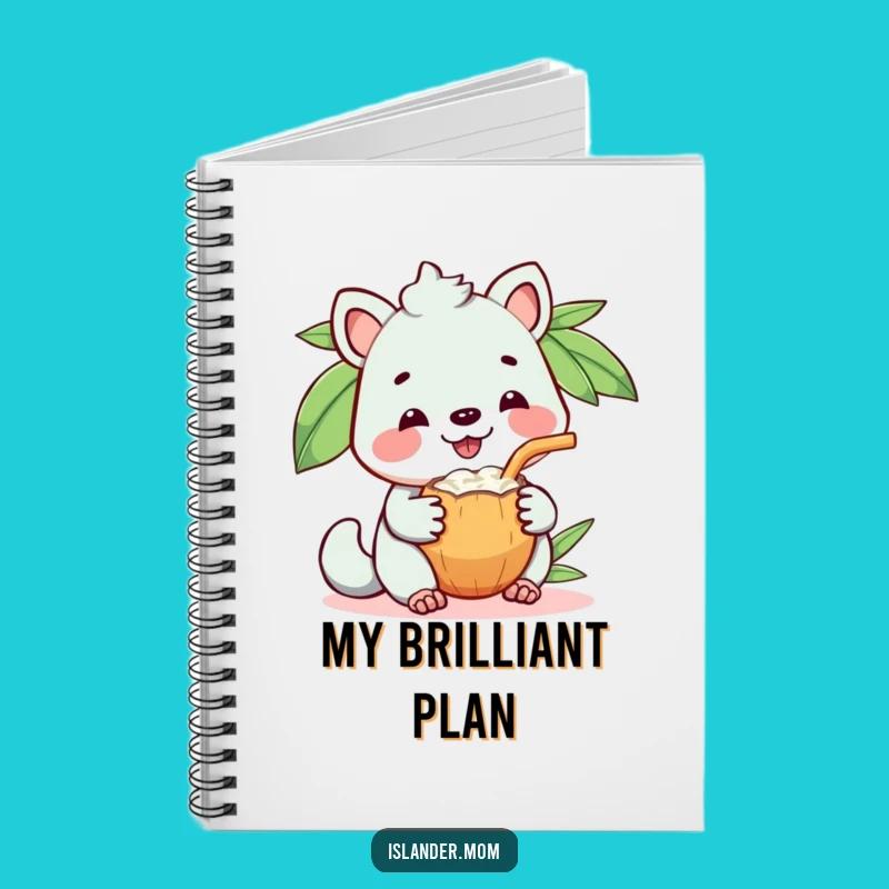 Funny Coconut Drink Animal Notebook, Write Happy Thoughts