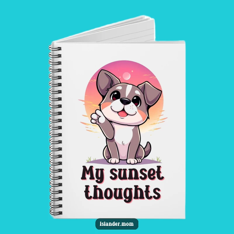 Funny Dog Sunset Journal - Reflective Canine Companion Notes