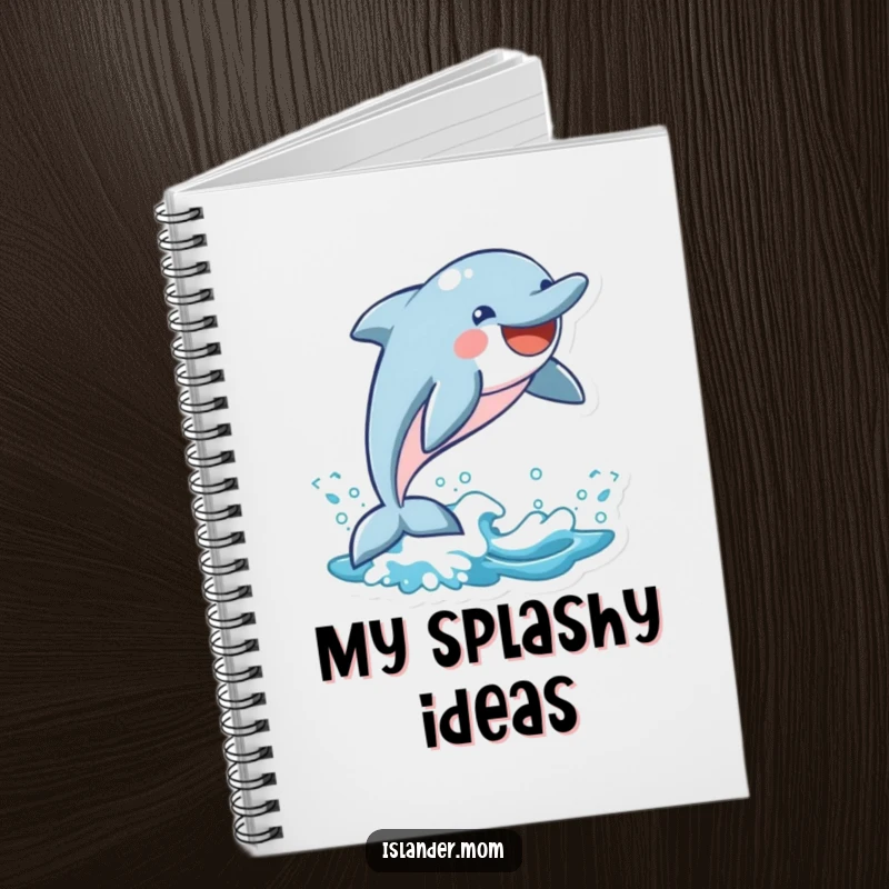 Funny Dolphin Notebook: A grinning dolphin leaps from a wave, ready to capture your thoughts and dreams.