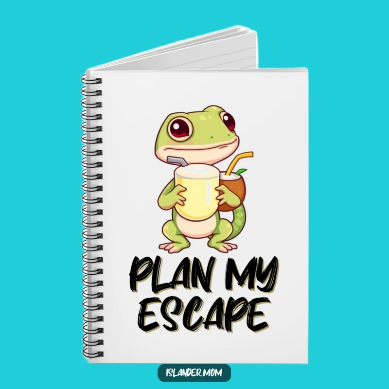 Funny Island Gecko Notebook: Jot Down Notes with Tropical Style