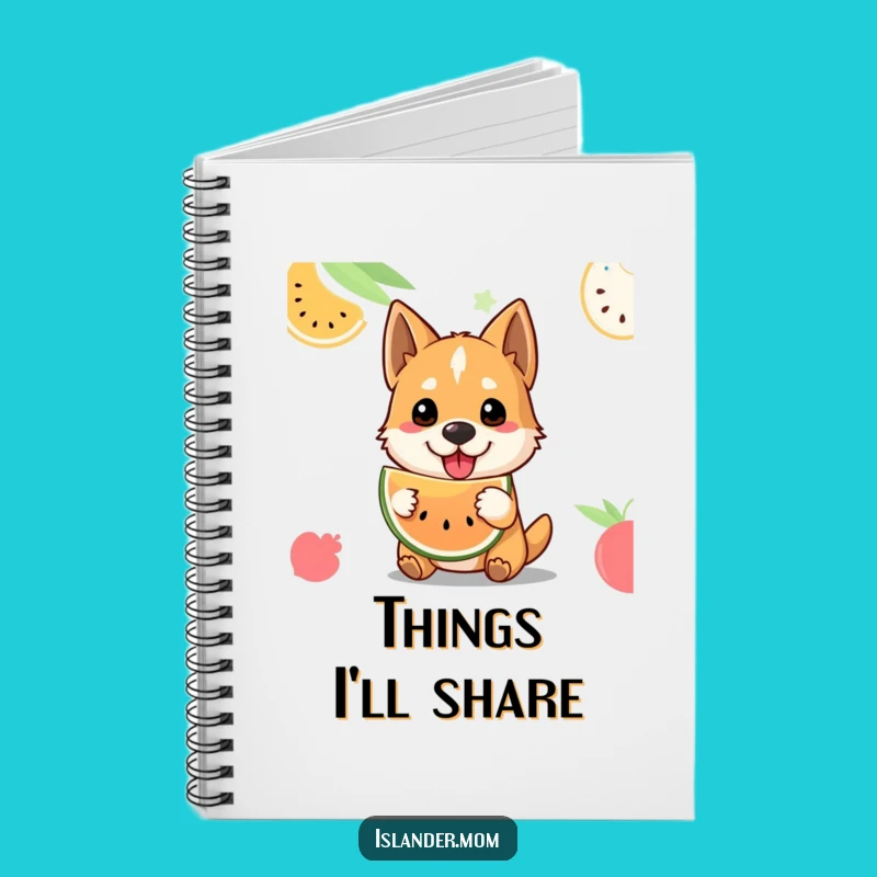 Funny Tropical Fruit Dog Notebook - Welcoming Pup, Island Journal Gift