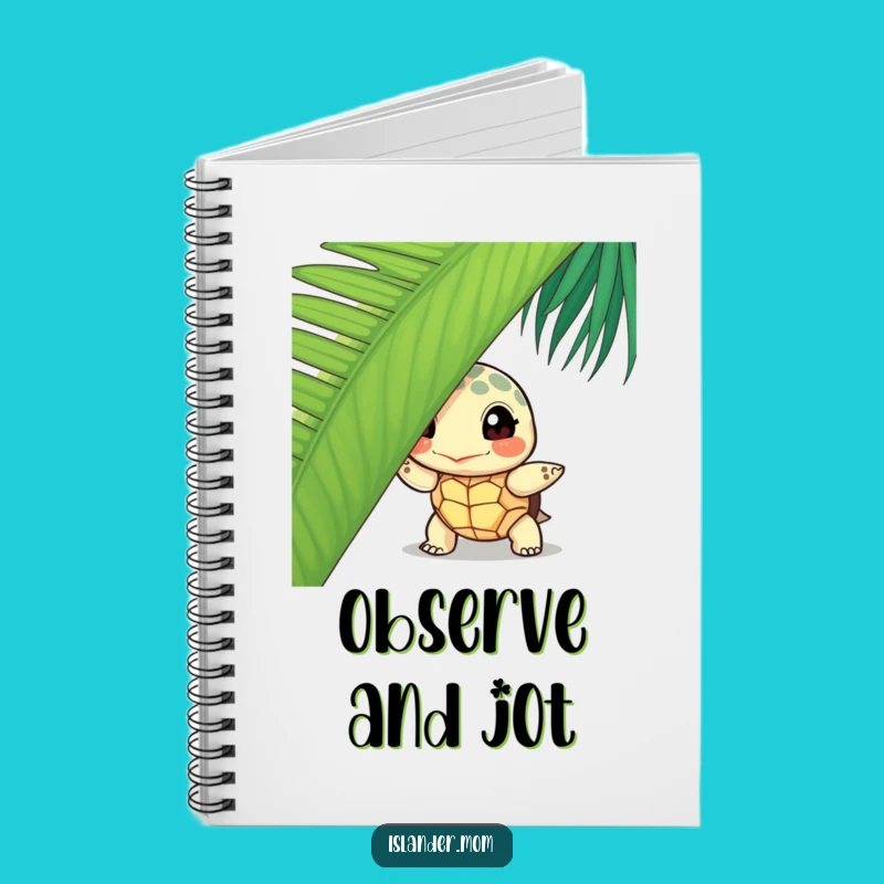 Funny Turtle Peek Notebook: Jot Down Thoughts with Island Style