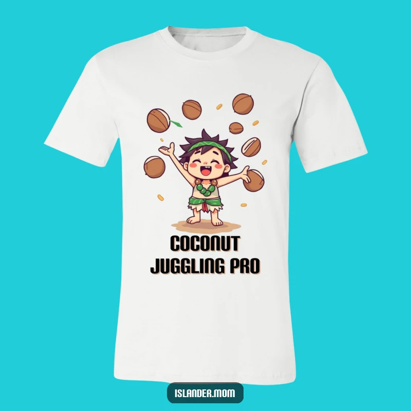 Funny Kawaii Islander Coconut Juggling Tee: Comedic Island Character Shirt Gift