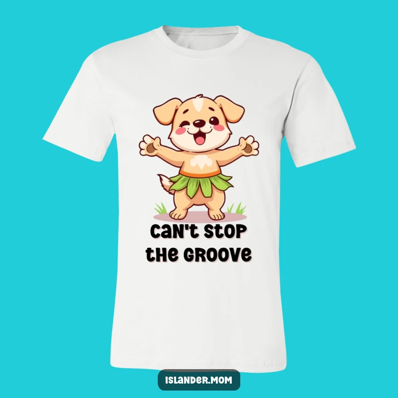 Funny Hula Dancer Dog T-Shirt - Grass Skirt Pup, Tropical Party Humor Tee