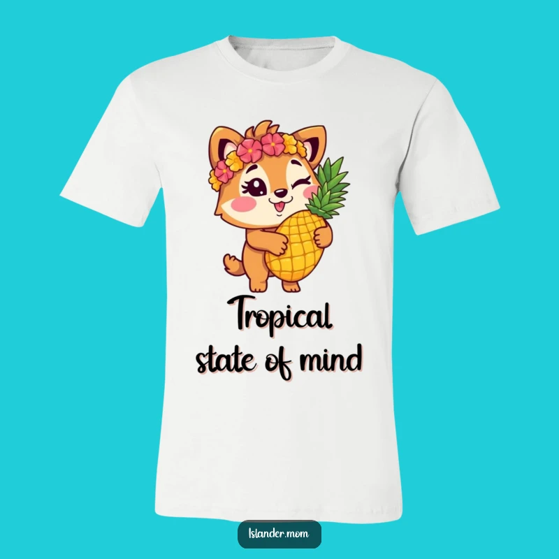 Funny Islander Animal Winking Pineapple T-Shirt - Comical Tropical Tee for Parties