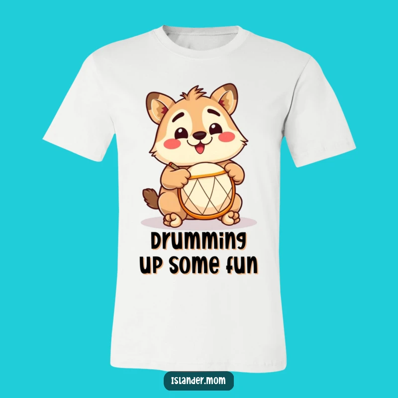 Funny Islander Drummer T-Shirt: Excited Beat Maker, Perfect Tropical Humorous Gift