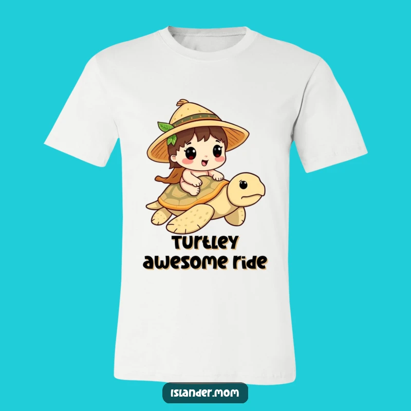 Funny Islander Turtle Rider T-Shirt: Tropical Journey, Perfect Humorous Gift