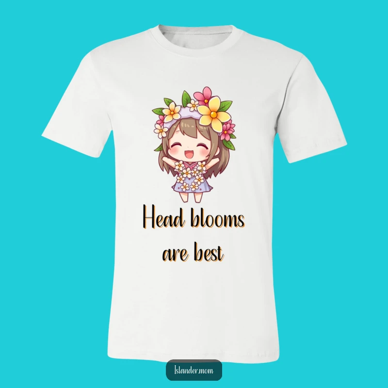 Funny Lei Head Balance T-Shirt - Beaming Character Tropical Tee