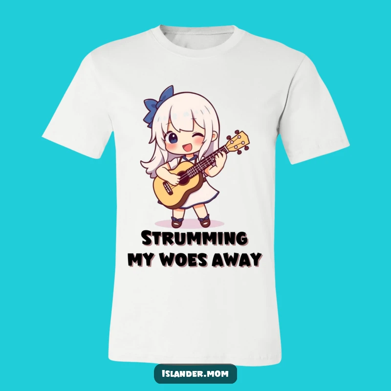 Funny Ukulele Strummer T-Shirt: Wearable Joyful Character Makes Great Gift