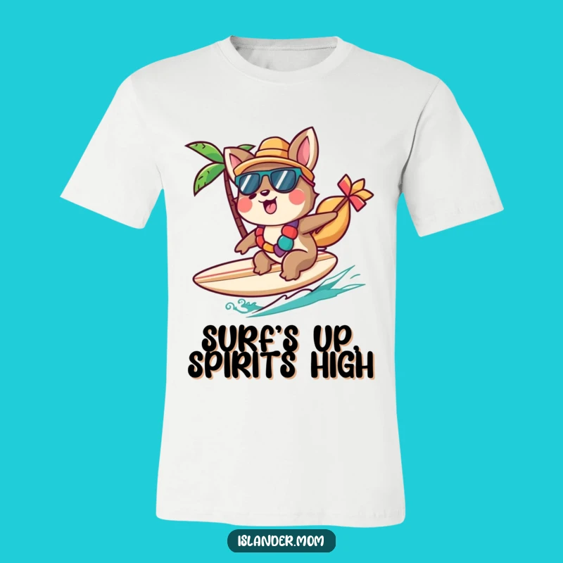 Funny Islander Animal T-Shirt: Cheerful Surfer for Beach Day Fun