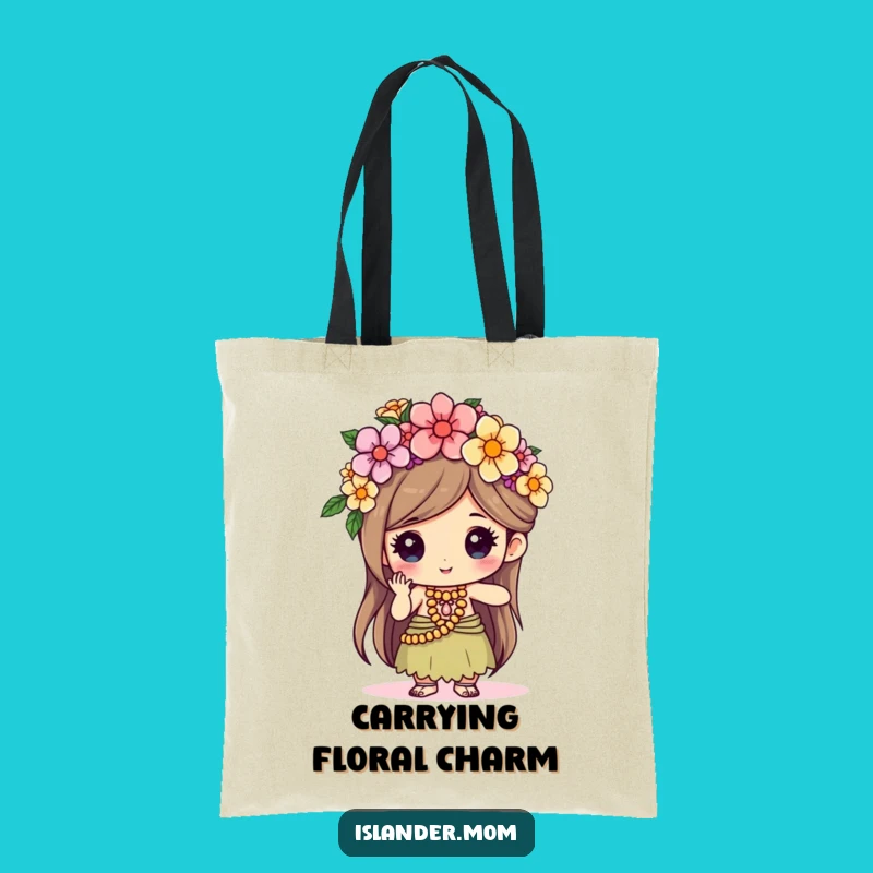Funny Flower Crown Islander Tote Bag - Crafty Carryall Gift
