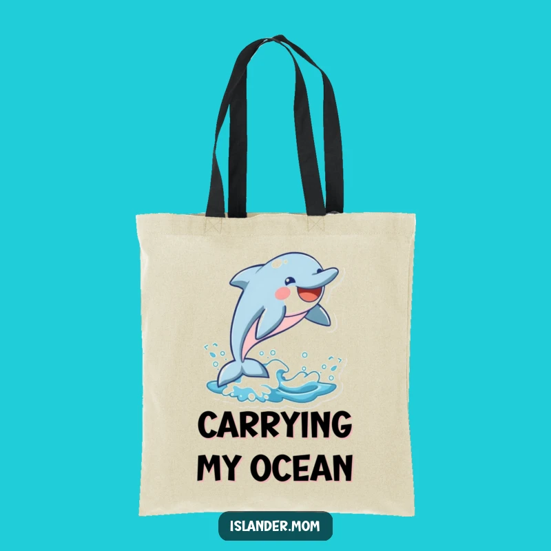 Funny Dolphin Wave Leap Tote Bag: Playful Ocean Breeze Funny Gift
