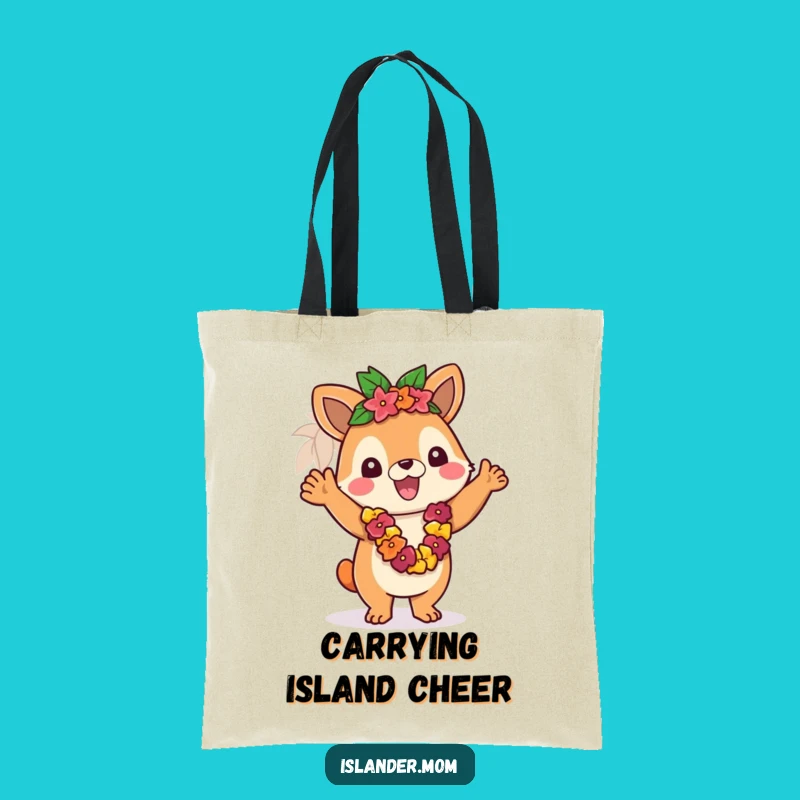 Funny Islander Lei Waving Tote Bag - Tropical Welcome Accessory
