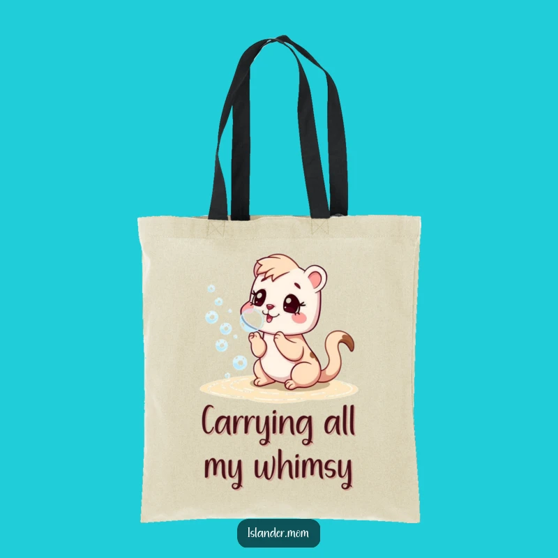 Funny Islander Mom Animal Tote Bag: Beach Bubbles, Carryall Fun