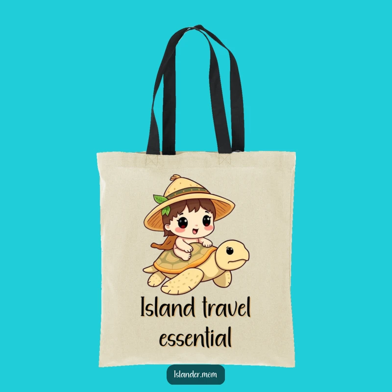 Funny Islander Turtle Rider Tote Bag: Carry Your Adventures, Ideal Humorous Gift