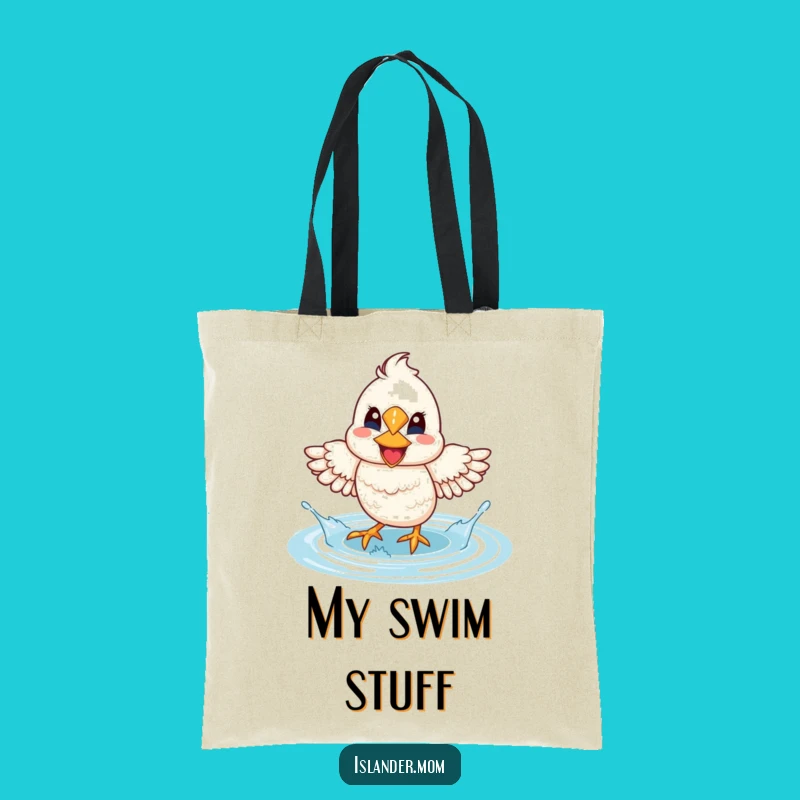 Funny Mama Bird Lagoon Splash Tote Bag: Carry Your Joyful Spirit