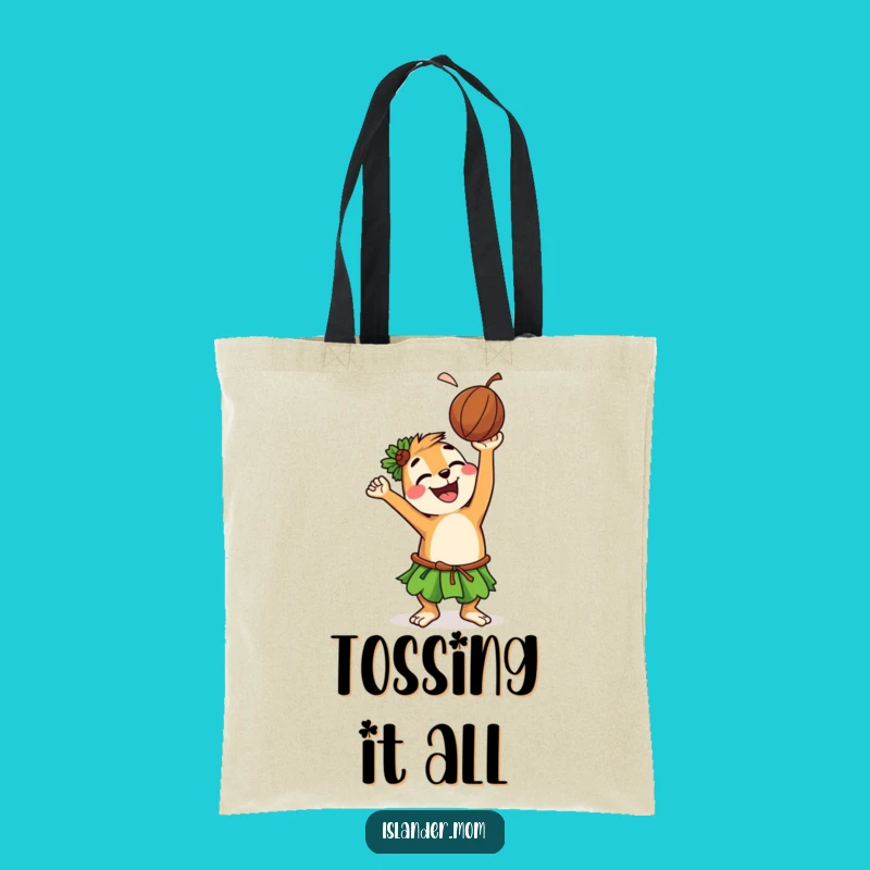 Funny Islander Animal Tote Bag: Coconut Toss Convenience, Great Hilarious Gift